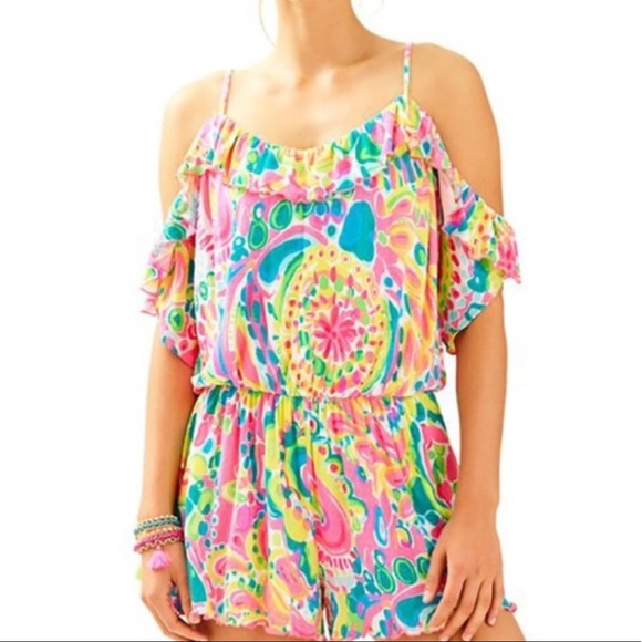 Lilly Pulitzer Other - lilly pulitzer fenella ruffle romper size XXS